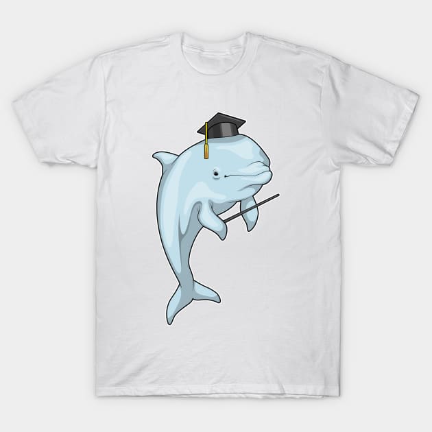 Dolphin Professor Cylinder T-Shirt by Markus Schnabel